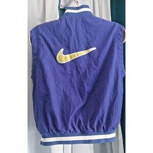Rare 90s Vintage Nike Nylon Y2K Varsity Vest White Red Tag Large Big Swoosh
